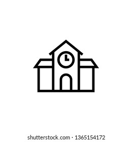 Clock, Building icon. Element of building icon. Thin line icon for website design and development, app development. Premium icon