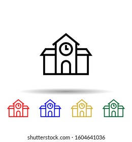 Clock, Building multi color style icon. Simple thin line, outline vector of building icons for ui and ux, website or mobile application