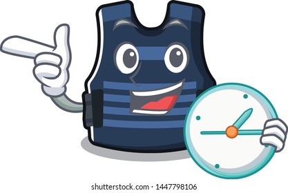 With clock bulletprof vest in the cartoon shape