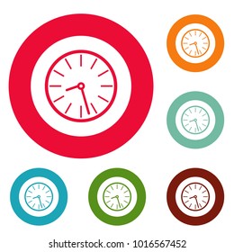 Clock business icons circle set vector isolated on white background