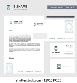 Clock  Business Letterhead, Envelope and visiting Card Design vector template