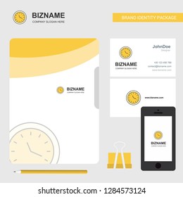 Clock  Business Logo, File Cover Visiting Card and Mobile App Design. Vector Illustration