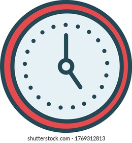 Clock for Business Meetings and Events Concept Vector Color Icon Design, Business and Finance Symbol on white background