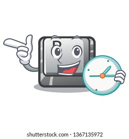 With clock button B isolated with the cartoon