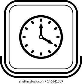 Clock button black square