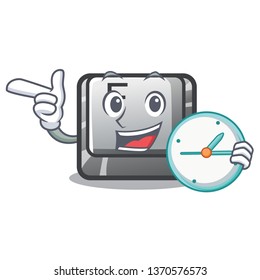 With clock button F isolated in the mascot