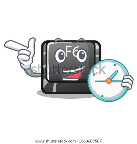 With clock button f6 isolated in the mascot