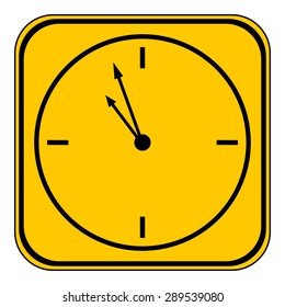 Clock button on white background. Vector illustration.