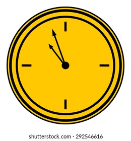 Clock button on white background. Vector illustration.