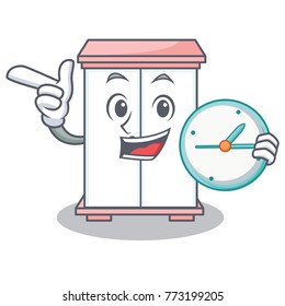 With clock cabinet character cartoon style
