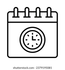 Clock with calendar, concept vector of deadline in modern style