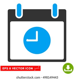 Clock Calendar Day icon. Vector EPS illustration style is flat iconic bicolor symbol, blue and gray colors.