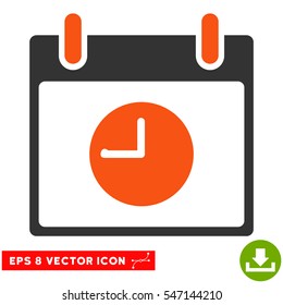 Clock Calendar Day icon. Vector EPS illustration style is flat iconic bicolor symbol, orange and gray colors.