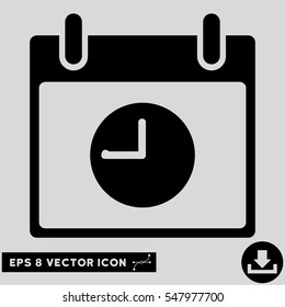 Clock Calendar Day icon. Vector EPS illustration style is flat iconic symbol, black color.