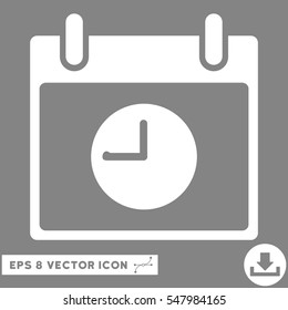 Clock Calendar Day icon. Vector EPS illustration style is flat iconic symbol, white color.