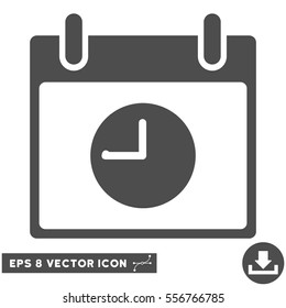 Clock Calendar Day icon. Vector EPS illustration style is flat iconic symbol, gray color.