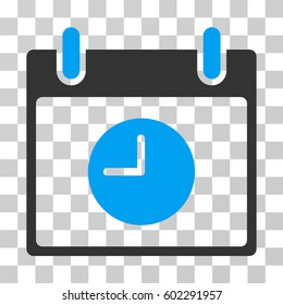 Clock Calendar Day icon. Vector illustration style is flat iconic bicolor symbol, blue and gray colors, transparent background. Designed for web and software interfaces.