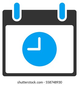 Clock Calendar Day vector toolbar icon. Style is bicolor flat icon symbol, blue and gray colors, white background.