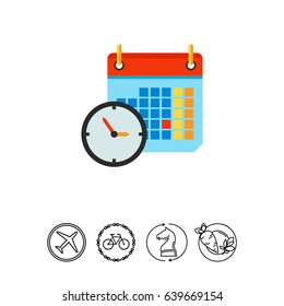 Clock and Calendar Icon