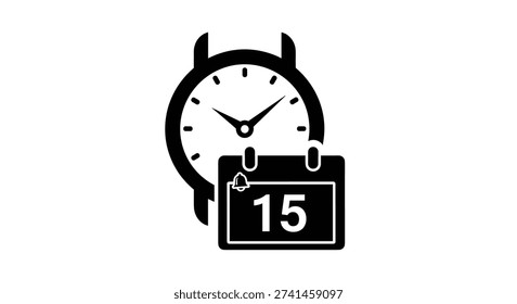 A clock and calendar icon combination