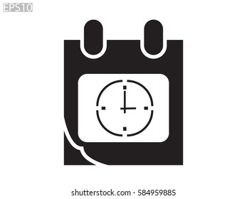 clock, calendar, icon, eps10 vector illustration