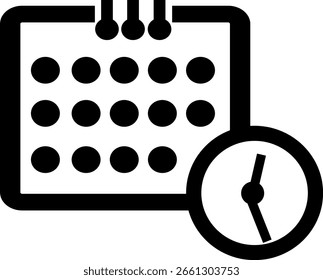 Clock and Calendar icon. Schedule icon symbol