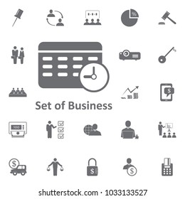 clock calendar icon. Simple element illustration. Business icons universal for web and mobile on white background