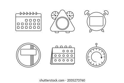 Conjunto de iconos de reloj y calendario , Puede escribir tiempo en vector
