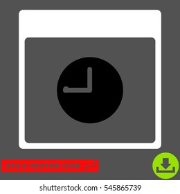 Clock Calendar Page icon. Vector EPS illustration style is flat iconic bicolor symbol, black and white colors.