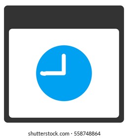 Clock Calendar Page vector toolbar icon. Style is bicolor flat icon symbol, blue and gray colors, white background.