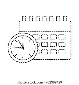 clock with calendar time icon image 