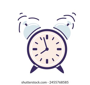 Clock is calling vector illustration. Time alarm isolated on white background.