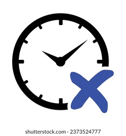 Clock Cancel Icon, Vector Graphics