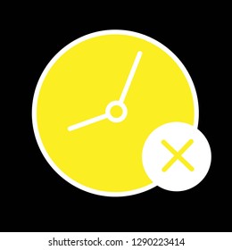 Clock cancel outline icon