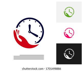 Clock Care logo design concept vector. Time management Care logo template. Concept icon isolated on white background. Vector symbol.