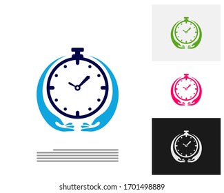 Clock Care logo design concept vector. Time management Care logo template. Concept icon isolated on white background. Vector symbol.
