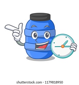 With clock cartoon big plastic barrel for chemical