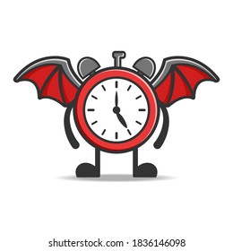 clock cartoon character, funny alarmclock illustration