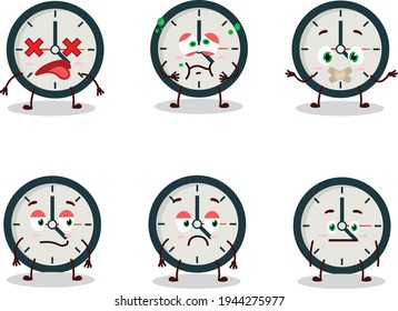 Clock cartoon with character with nope expression