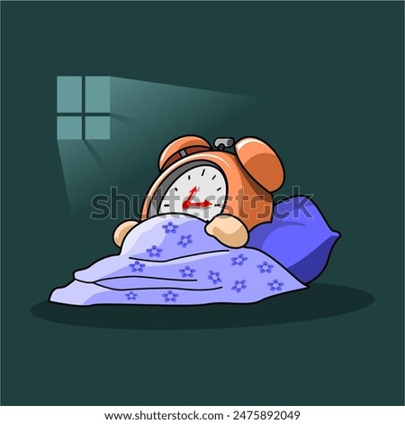 clock cartoon character it's time to sleep