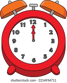 Clock Cartoon Colored Clipart Illustration