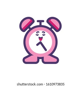 clock cartoon design, Kawaii school expression cute character funny and emoticon theme Vector illustration