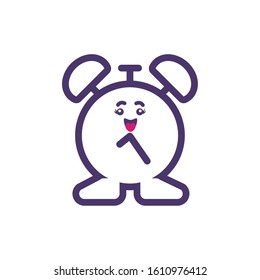 clock cartoon design, Kawaii school expression cute character funny and emoticon theme Vector illustration