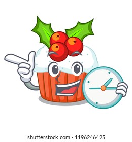With clock cartoon homemade christmas cupcakes with sprinkles