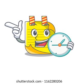 With clock cartoon note paper with conceptual idea