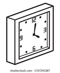 reloj / cartografía vectorial e ilustración, estilo negro y blanco, aislado en fondo blanco
