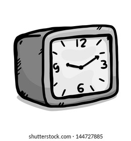 clock / cartoon vector and illustration, hand drawn, sketch style, isolated on white background.