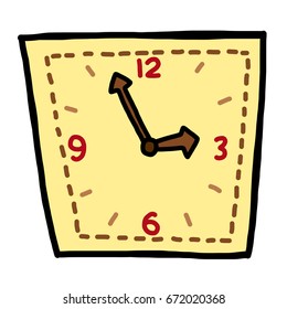 clock / cartoon vector and illustration, hand drawn style, isolated on white background.