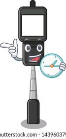 With clock cell phone holder isolated in mascot