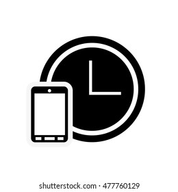 clock and cellphone icon
